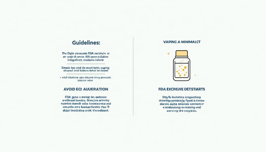 Infographic presenting FDA guidelines and safety standards for vaping devices and e-liquids